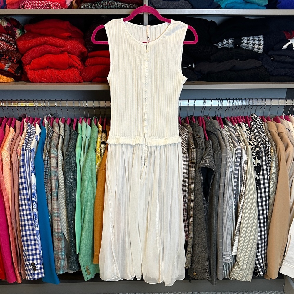 Free People White Front Button Closure Sleeveless Top Size Xs Nwot